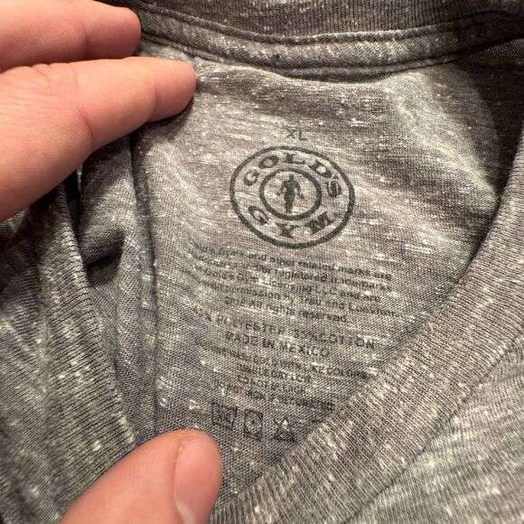 Golds Gym Shirt Mens XL Gray Red Logo Graphic California Tee Short Sleeve Tee - Picture 4 of 8